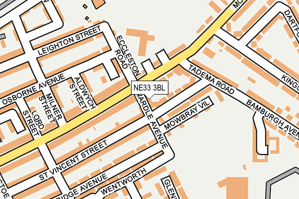 NE33 3BL map - OS OpenMap – Local (Ordnance Survey)