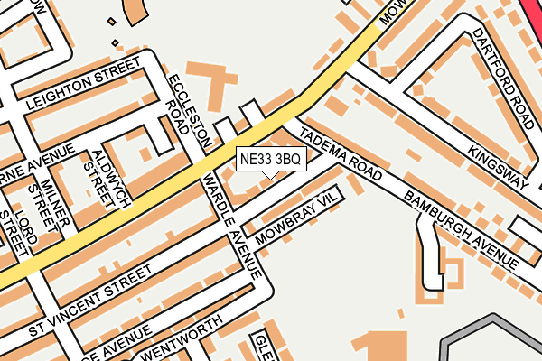 NE33 3BQ map - OS OpenMap – Local (Ordnance Survey)