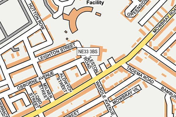 NE33 3BS map - OS OpenMap – Local (Ordnance Survey)