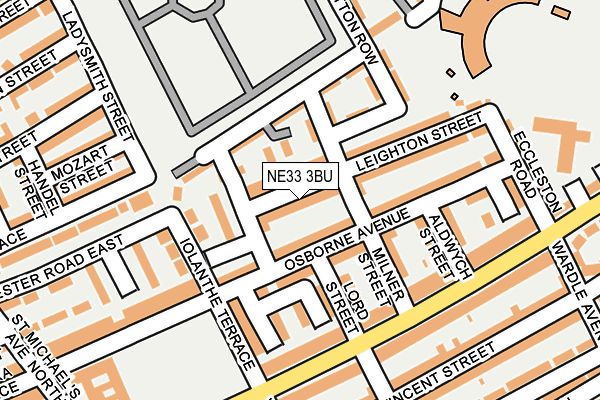 NE33 3BU map - OS OpenMap – Local (Ordnance Survey)