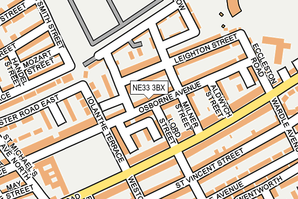 NE33 3BX map - OS OpenMap – Local (Ordnance Survey)