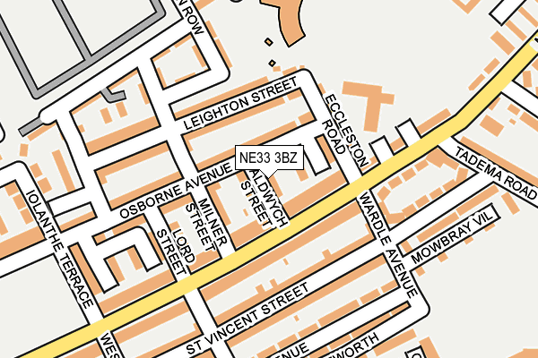 NE33 3BZ map - OS OpenMap – Local (Ordnance Survey)