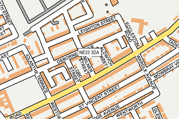 NE33 3DA map - OS OpenMap – Local (Ordnance Survey)