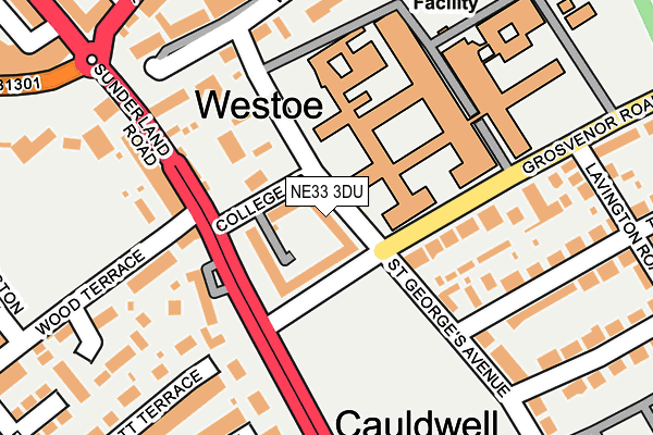 NE33 3DU map - OS OpenMap – Local (Ordnance Survey)