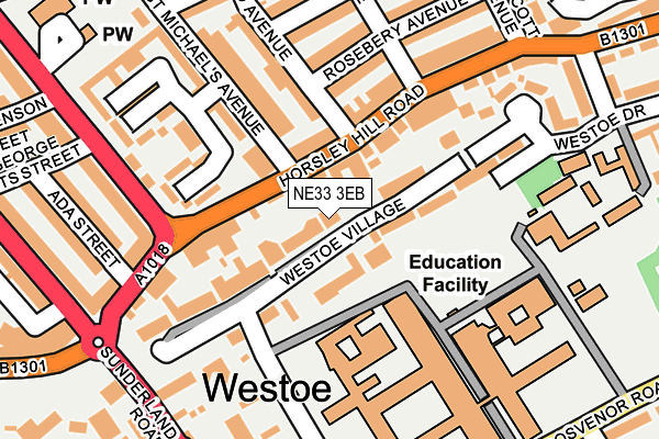 NE33 3EB map - OS OpenMap – Local (Ordnance Survey)