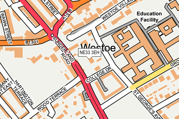 NE33 3EH map - OS OpenMap – Local (Ordnance Survey)