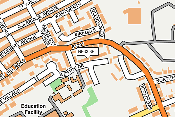 NE33 3EL map - OS OpenMap – Local (Ordnance Survey)