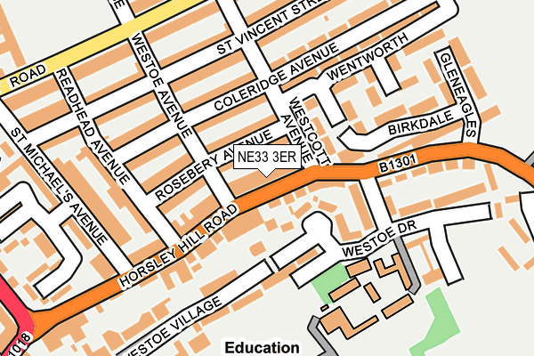 NE33 3ER map - OS OpenMap – Local (Ordnance Survey)