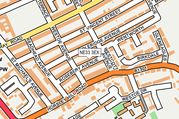 NE33 3EX map - OS OpenMap – Local (Ordnance Survey)