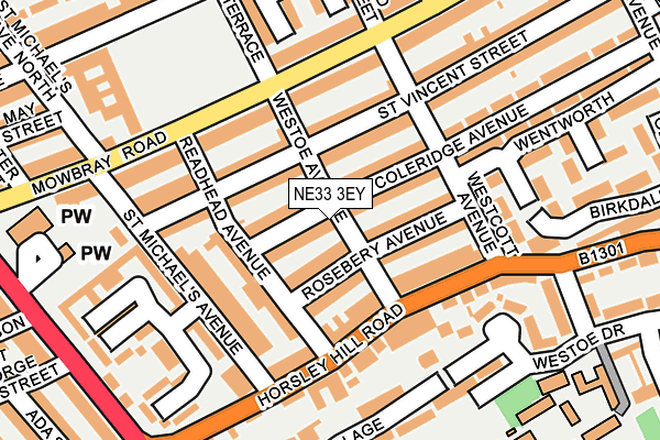 NE33 3EY map - OS OpenMap – Local (Ordnance Survey)