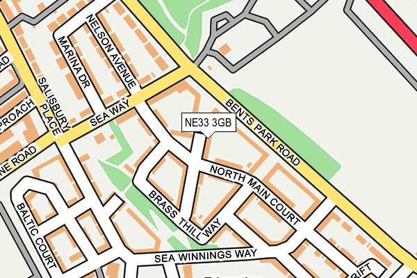 NE33 3GB map - OS OpenMap – Local (Ordnance Survey)