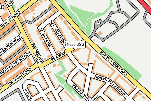 NE33 3GG map - OS OpenMap – Local (Ordnance Survey)