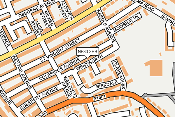 NE33 3HB map - OS OpenMap – Local (Ordnance Survey)