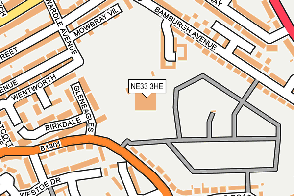 NE33 3HE map - OS OpenMap – Local (Ordnance Survey)