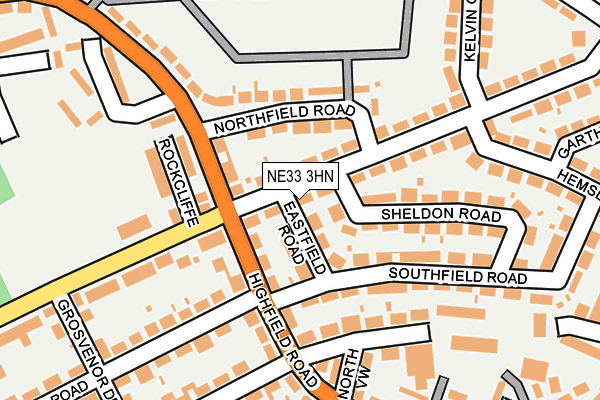 NE33 3HN map - OS OpenMap – Local (Ordnance Survey)