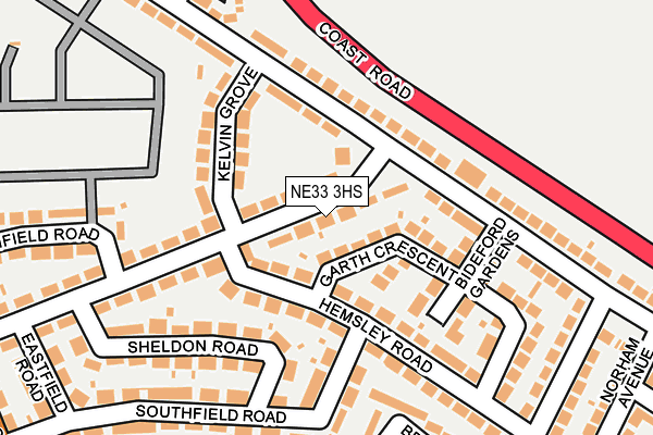 NE33 3HS map - OS OpenMap – Local (Ordnance Survey)