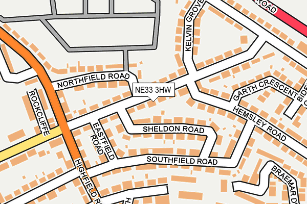NE33 3HW map - OS OpenMap – Local (Ordnance Survey)