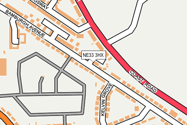 NE33 3HX map - OS OpenMap – Local (Ordnance Survey)