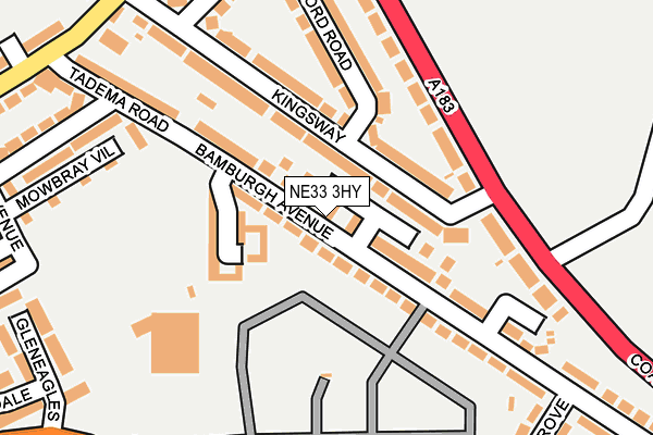 NE33 3HY map - OS OpenMap – Local (Ordnance Survey)