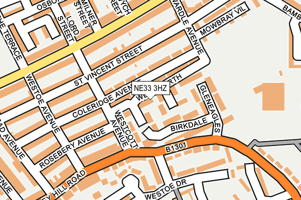 NE33 3HZ map - OS OpenMap – Local (Ordnance Survey)