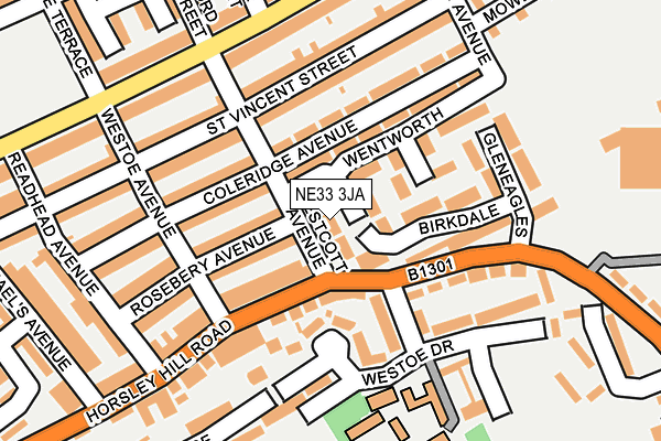 NE33 3JA map - OS OpenMap – Local (Ordnance Survey)