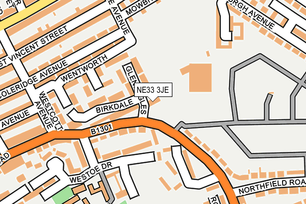 NE33 3JE map - OS OpenMap – Local (Ordnance Survey)