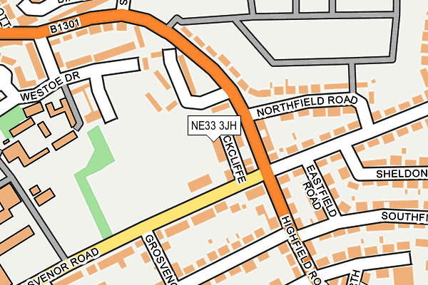 NE33 3JH map - OS OpenMap – Local (Ordnance Survey)