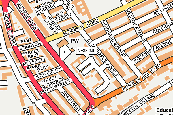 NE33 3JL map - OS OpenMap – Local (Ordnance Survey)