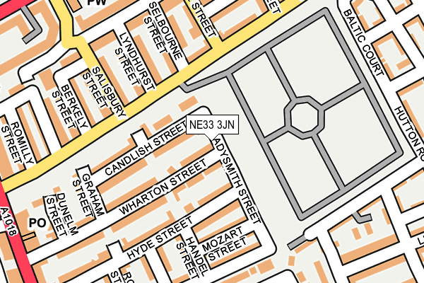 NE33 3JN map - OS OpenMap – Local (Ordnance Survey)