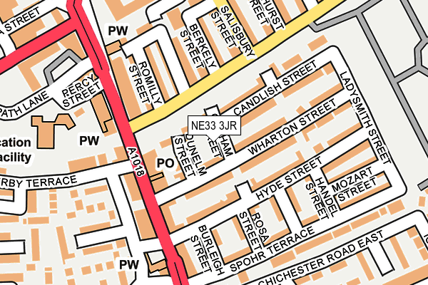 NE33 3JR map - OS OpenMap – Local (Ordnance Survey)