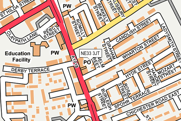 NE33 3JT map - OS OpenMap – Local (Ordnance Survey)