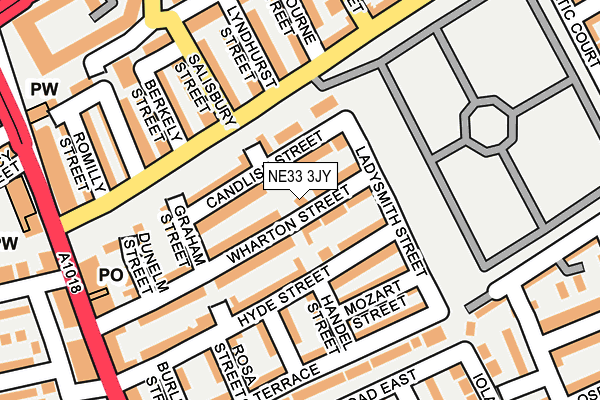 NE33 3JY map - OS OpenMap – Local (Ordnance Survey)