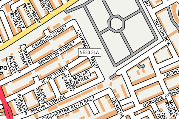 NE33 3LA map - OS OpenMap – Local (Ordnance Survey)