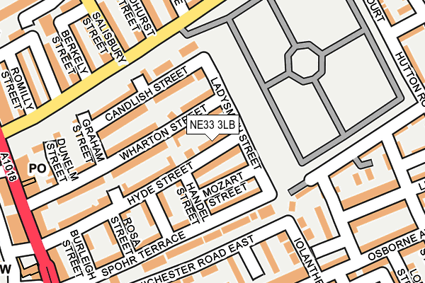 NE33 3LB map - OS OpenMap – Local (Ordnance Survey)