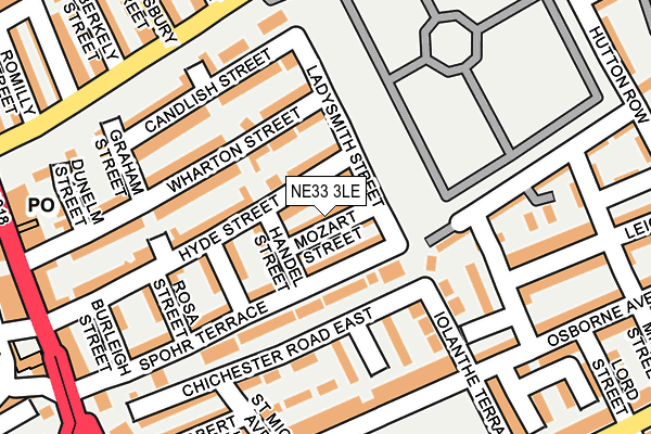 NE33 3LE map - OS OpenMap – Local (Ordnance Survey)