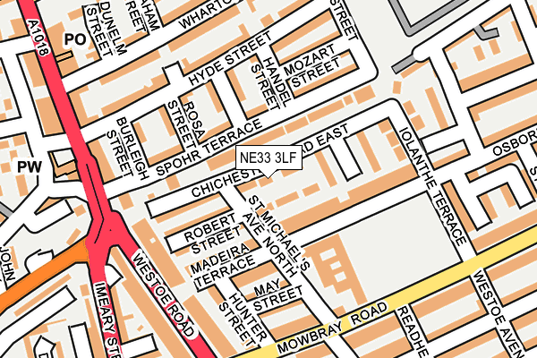 NE33 3LF map - OS OpenMap – Local (Ordnance Survey)