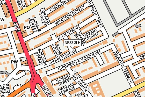 NE33 3LH map - OS OpenMap – Local (Ordnance Survey)