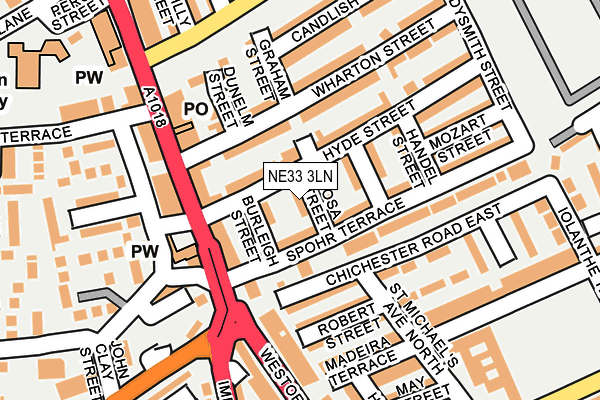 NE33 3LN map - OS OpenMap – Local (Ordnance Survey)