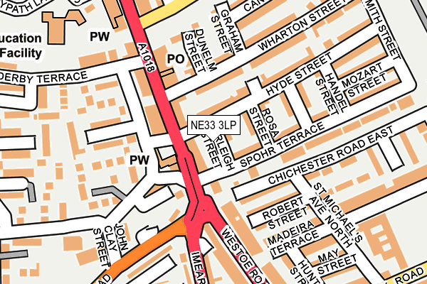 NE33 3LP map - OS OpenMap – Local (Ordnance Survey)