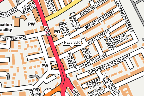 NE33 3LR map - OS OpenMap – Local (Ordnance Survey)