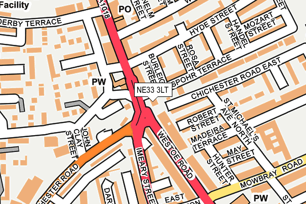 NE33 3LT map - OS OpenMap – Local (Ordnance Survey)