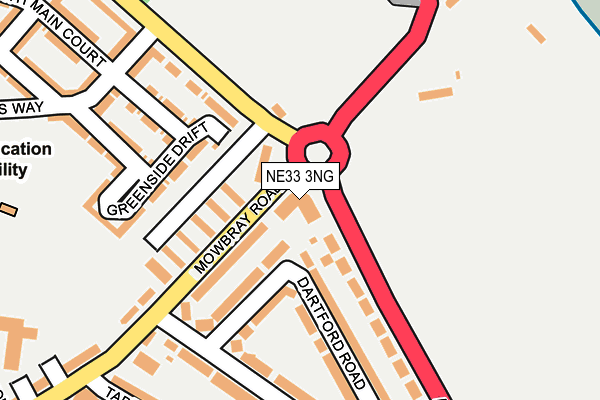 NE33 3NG map - OS OpenMap – Local (Ordnance Survey)