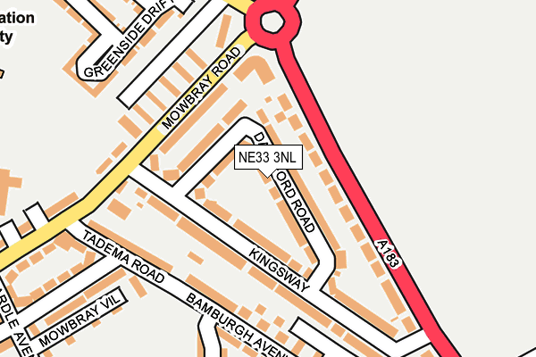 NE33 3NL map - OS OpenMap – Local (Ordnance Survey)