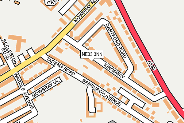 NE33 3NN map - OS OpenMap – Local (Ordnance Survey)