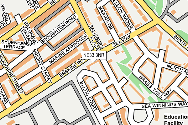 NE33 3NR map - OS OpenMap – Local (Ordnance Survey)