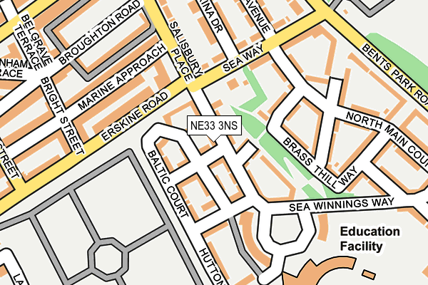 NE33 3NS map - OS OpenMap – Local (Ordnance Survey)