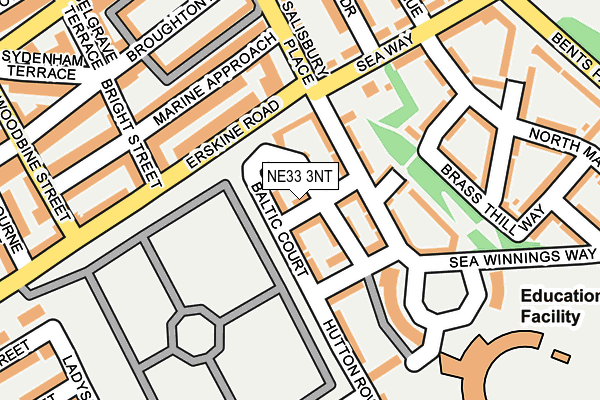 NE33 3NT map - OS OpenMap – Local (Ordnance Survey)