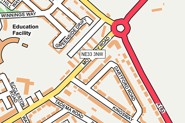 NE33 3NW map - OS OpenMap – Local (Ordnance Survey)