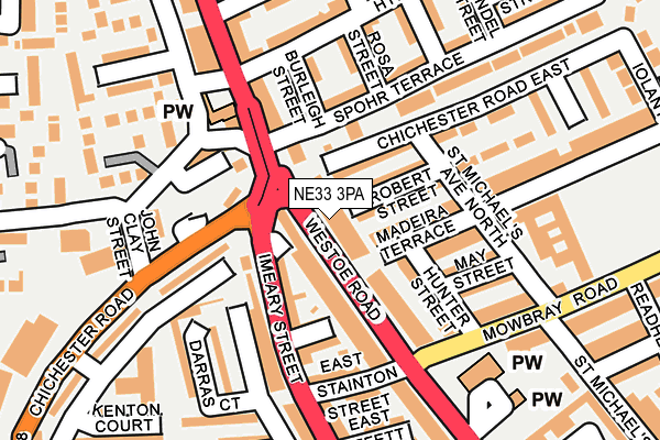 NE33 3PA map - OS OpenMap – Local (Ordnance Survey)