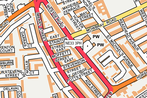 NE33 3PH map - OS OpenMap – Local (Ordnance Survey)